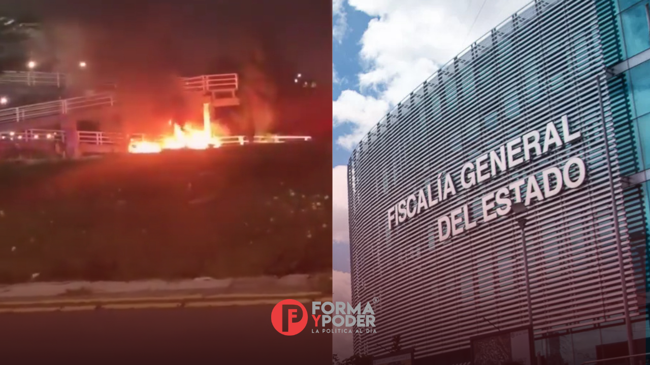 FGE investiga el hallazgo de un cuerpo sin vida en auto incendiado sobre Periférico Ecológico