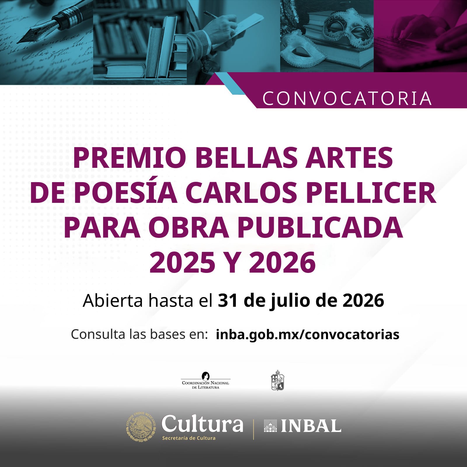 INBAL abre convocatoria al Premio Carlos Pellicer