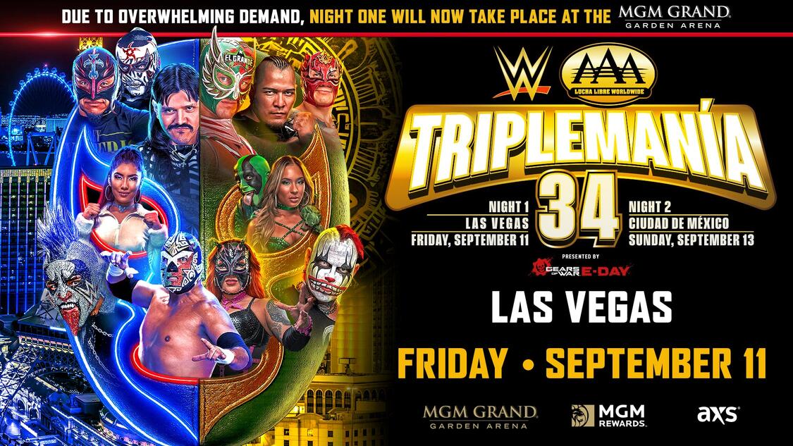La primera noche de Triplemanía 34 se traslada al MGM Grand Garden Arena por alta demanda