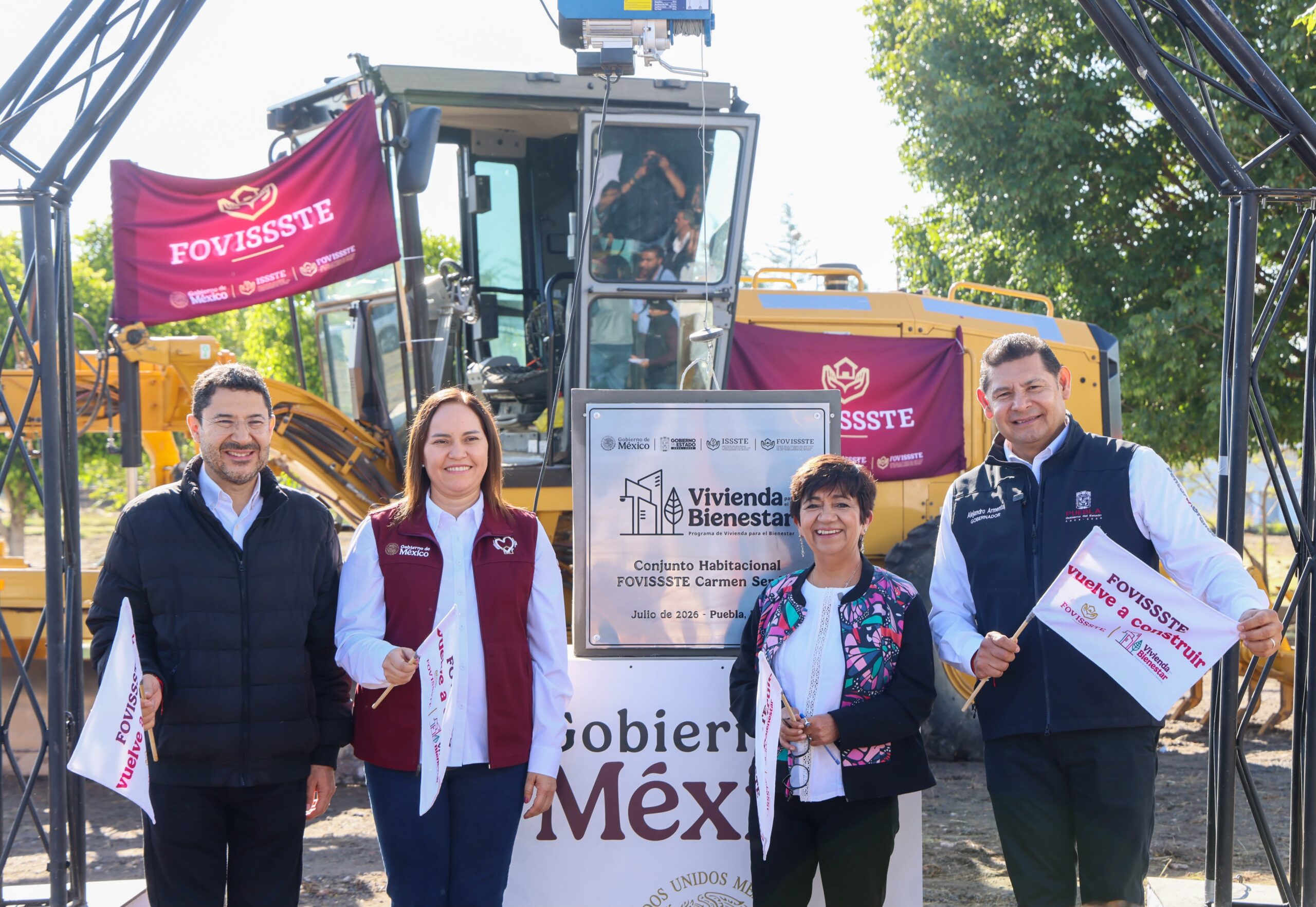 Inician Gobierno de Puebla y FOVISSSTE contrucción de viviendas para trabajadores