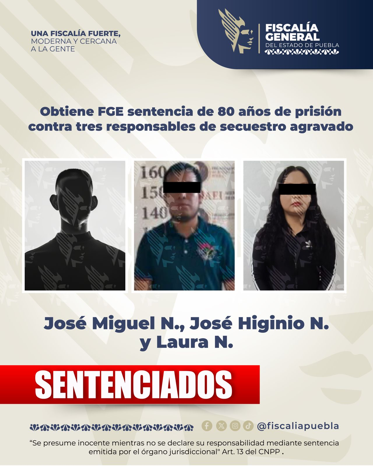 Sentencian a 80 años de prisión a tres personas por secuestro Cuetzalan, Puebla