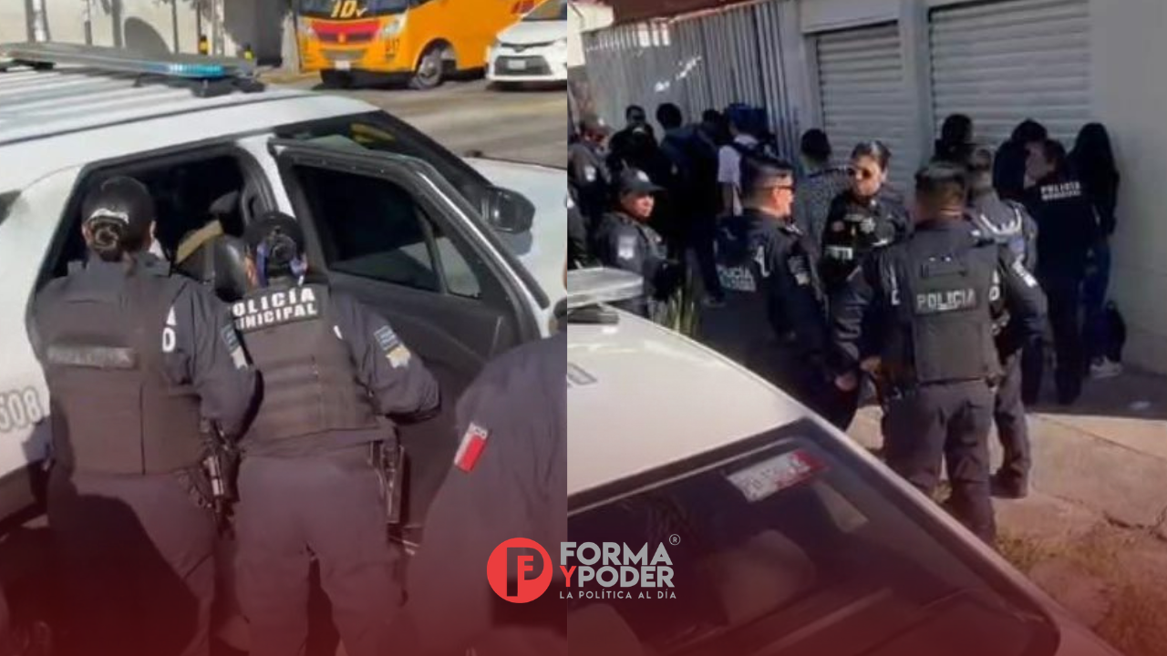 Detienen a grupo de presuntos carteristas frente a la Facultad de Medicina de la BUAP