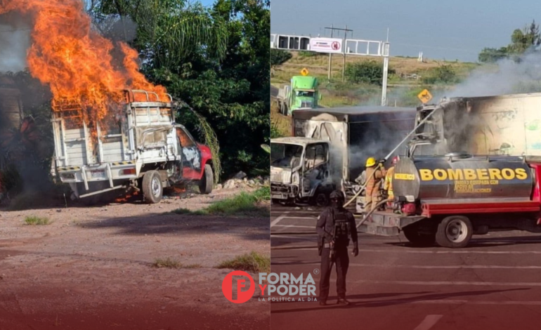 Reportan bloqueos carreteros y vehículos incendiados en Michoacán tras operativo federal