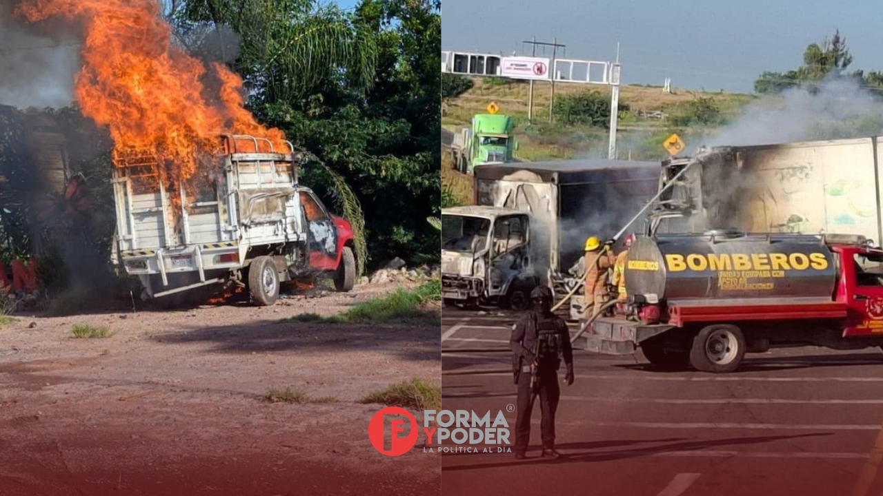 Reportan bloqueos carreteros y vehículos incendiados en Michoacán tras operativo federal