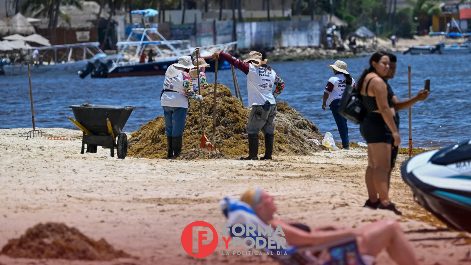 Sargaceros del Caribe enfrentan gases tóxicos y graves riesgos para su salud