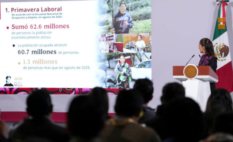 México alcanza ocupación histórica con 60.7 millones de trabajadores en agosto de 2026
