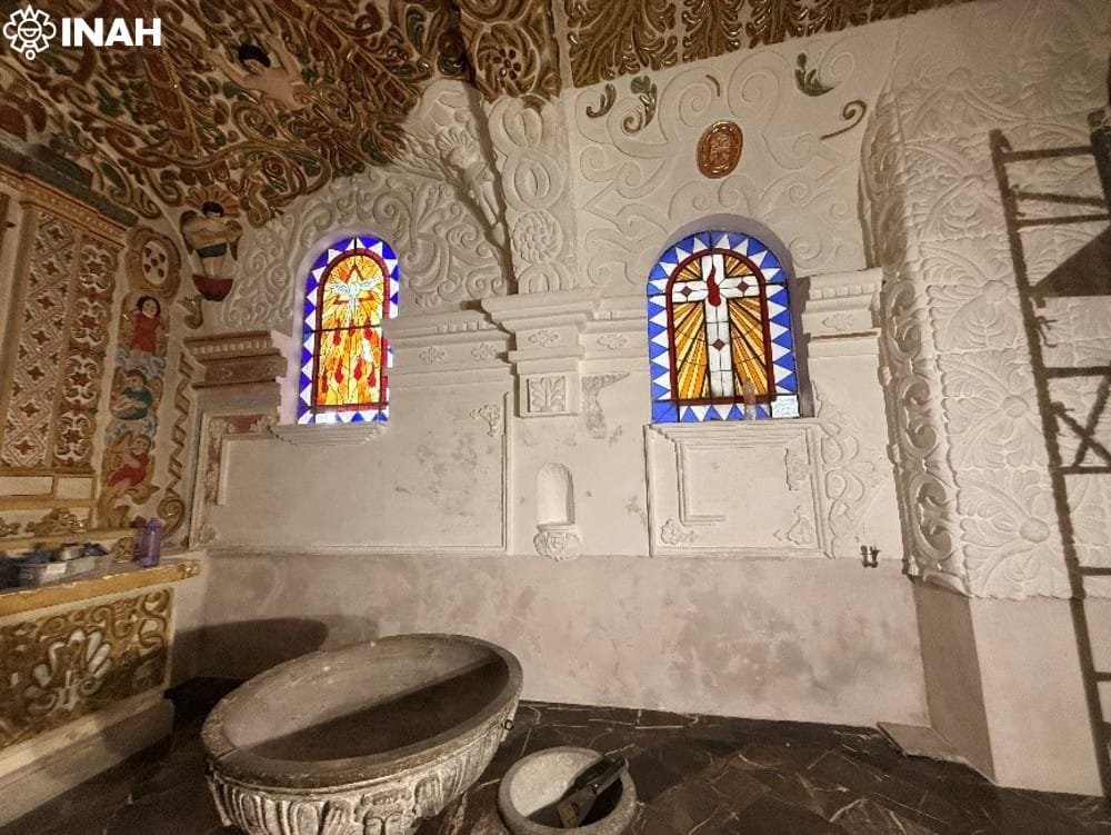 Restauran bautisterio histórico de San Bernardino en Tlaxcala