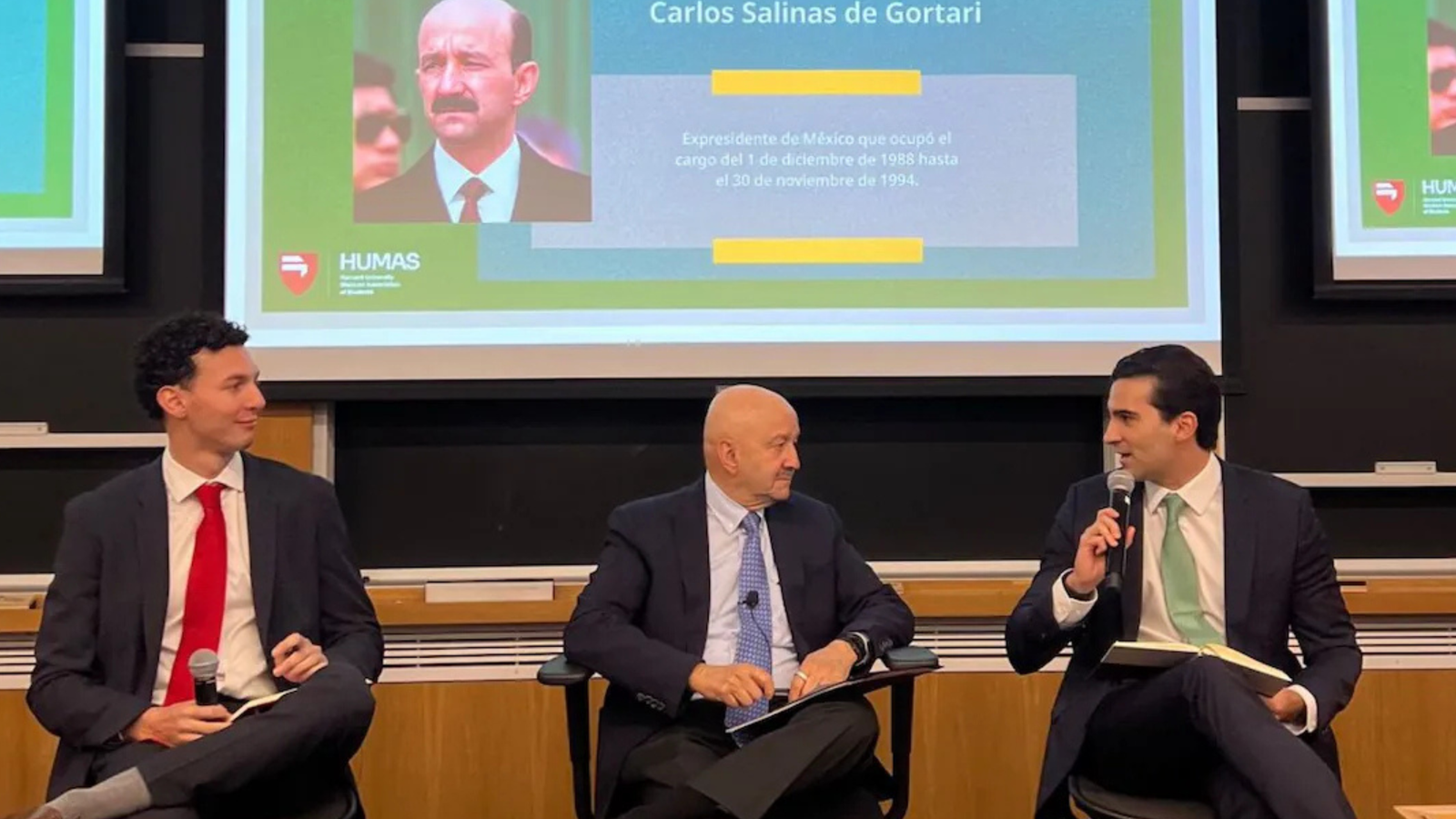 Reaparece el expresidente Carlos Salinas de Gortari en  la Universidad de Harvard