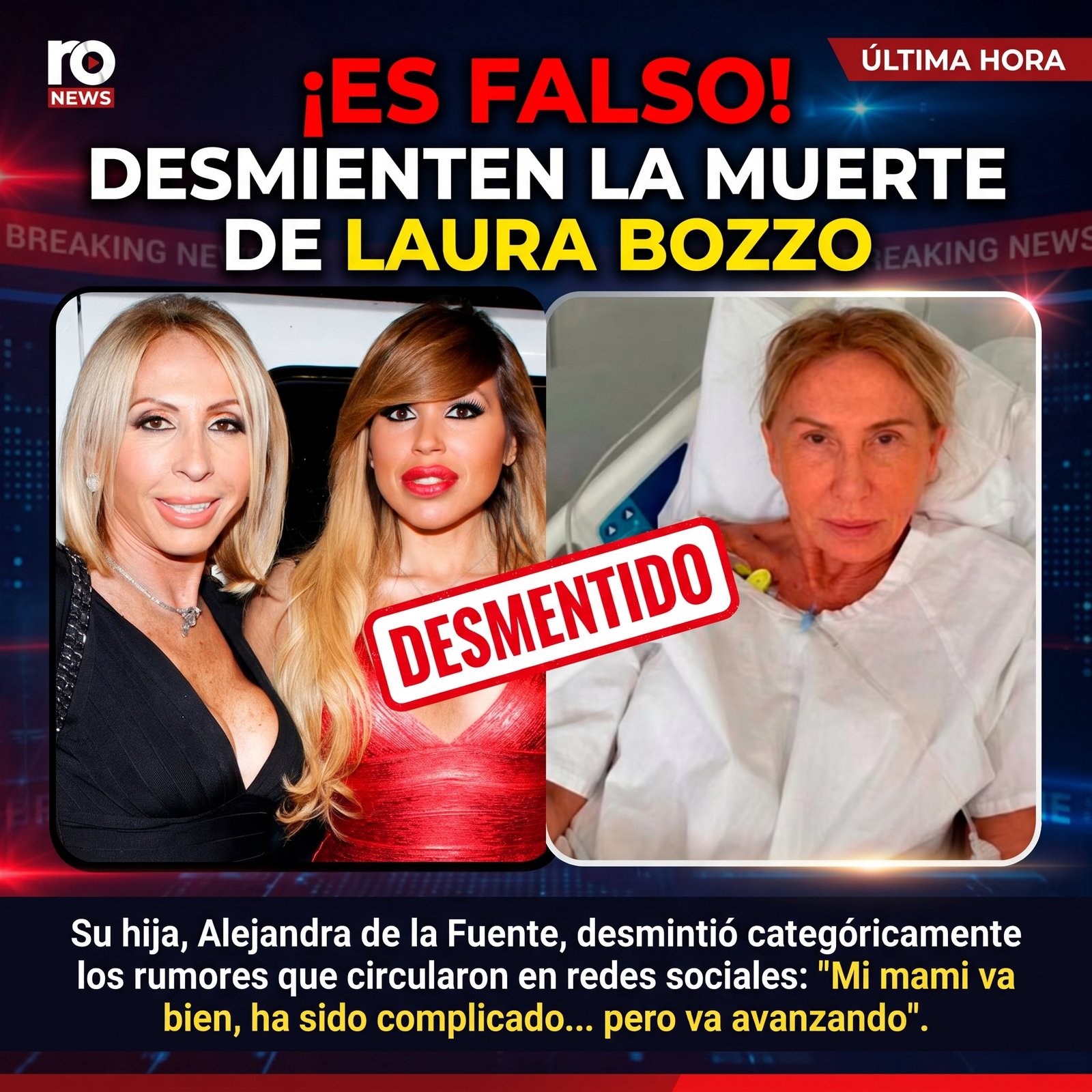 Desmienten los rumores sobre la muerte de Laura Bozzo