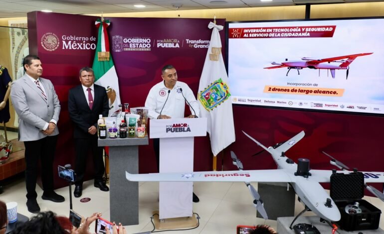 Para protección de familias, gobierno de Puebla transforma la seguridad con tecnología aérea avanzada