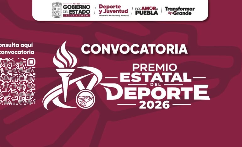 Puebla abre convocatoria para el Premio Estatal del Deporte 2026